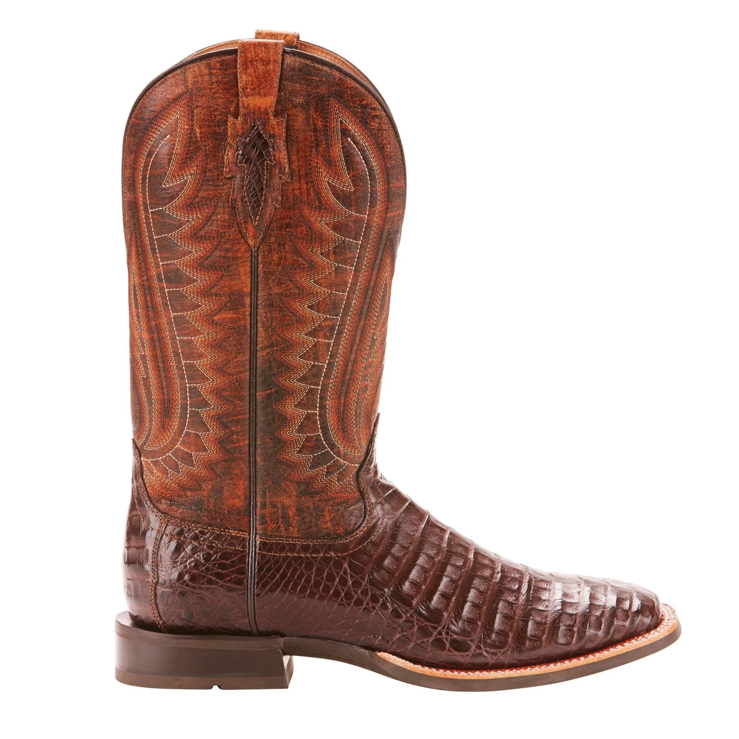 AriatĀ® Men's Double Down Caiman Belly Wide Square Toe Boots 10025088 - Image 3