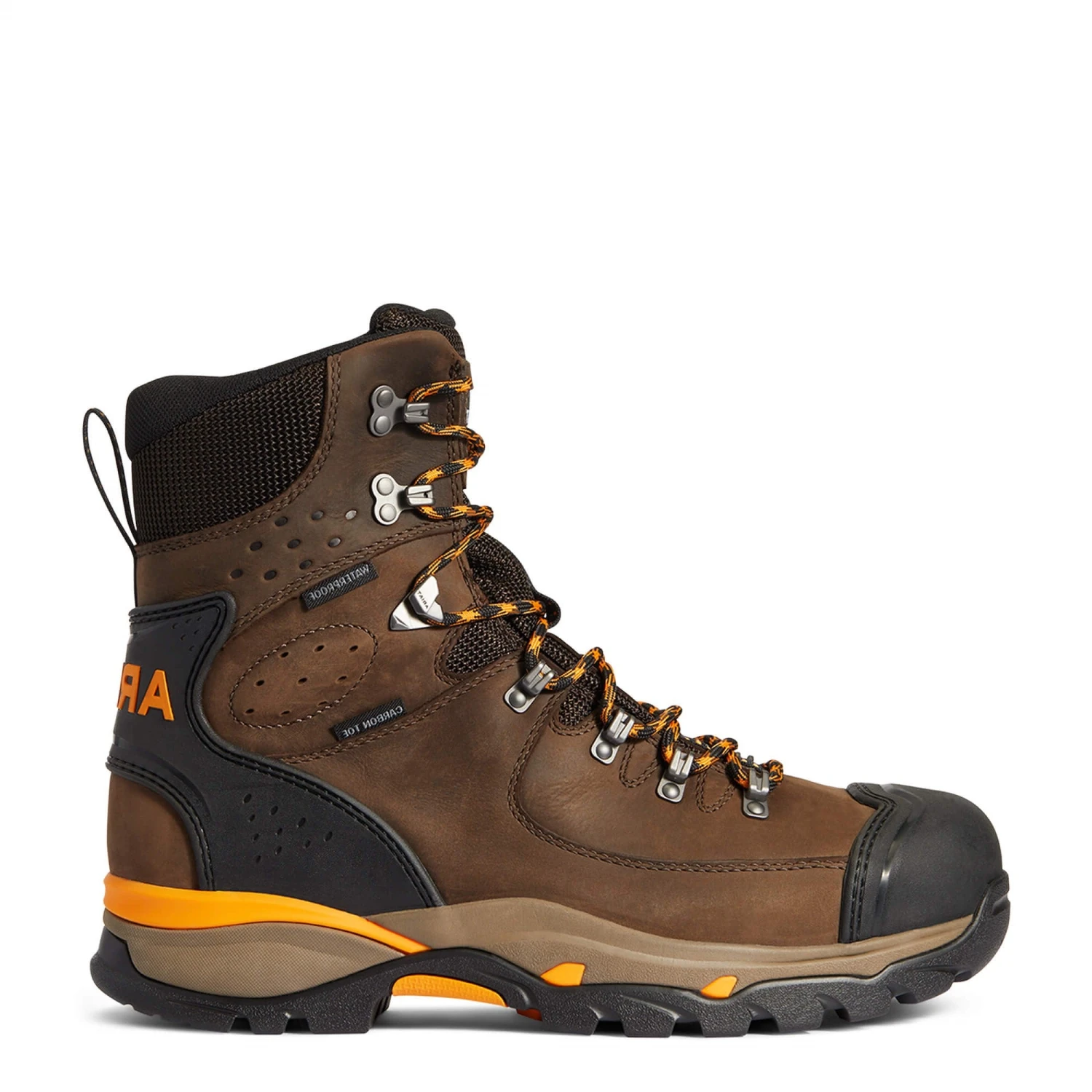 Ariat Men's Endeavor 8" H2O Carbon Toe Chocolate Brown Boots 10038373 - Image 4