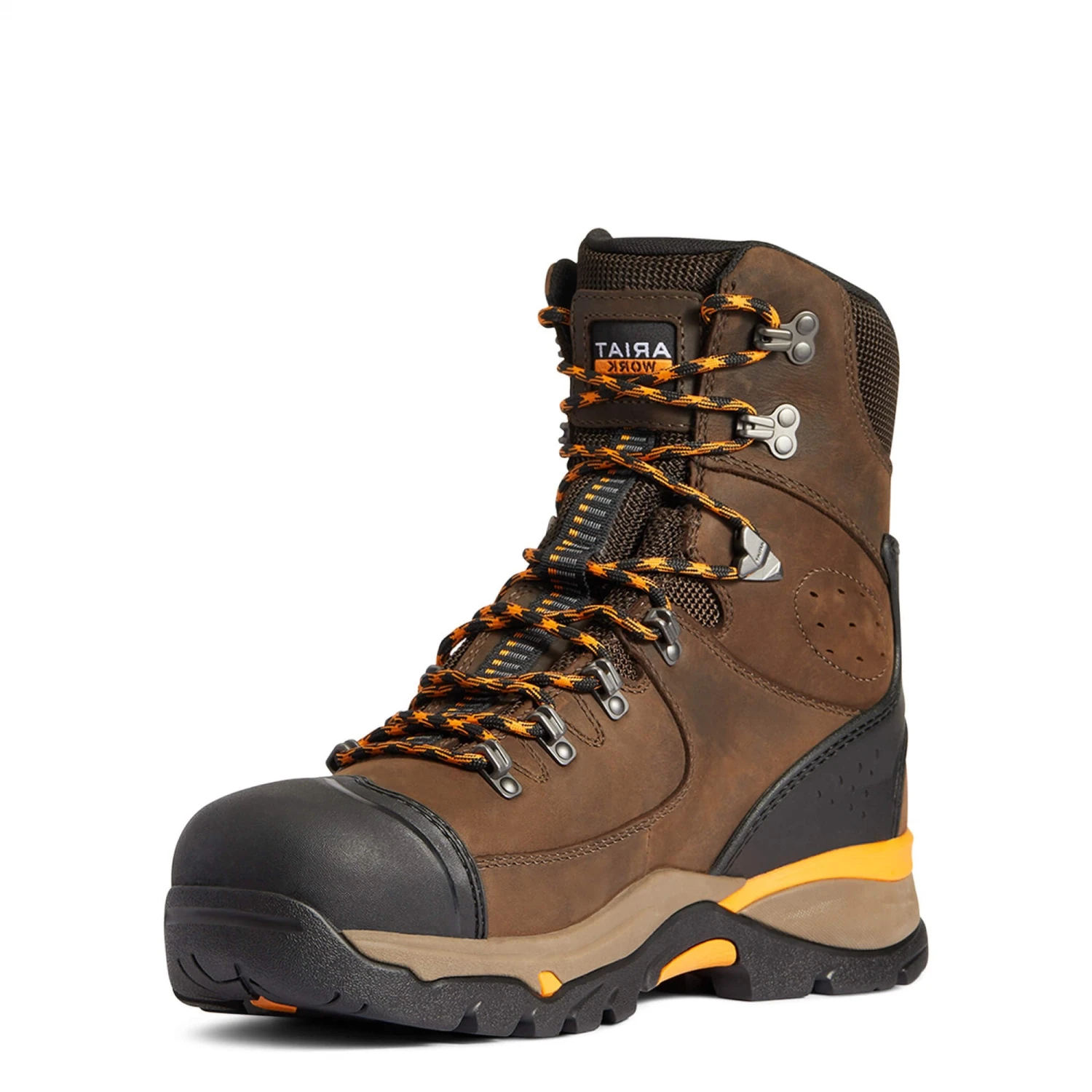 Ariat Men's Endeavor 8" H2O Carbon Toe Chocolate Brown Boots 10038373 - Image 6