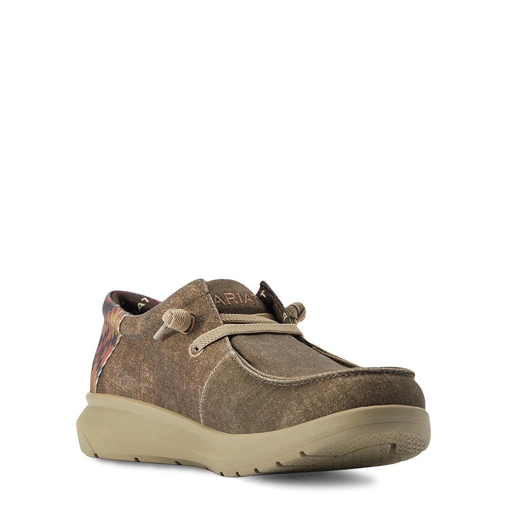 Ariat Men's Hilo Stretch Lace Dark Tan & Rust Aztec Shoe 10040445