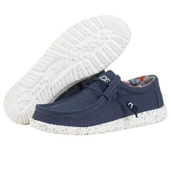 Hey Dude Men's Wally Stretch Blue Shoes 110382600 - Image 3