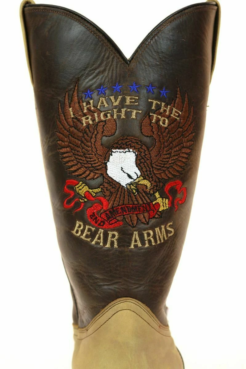 RockinLeather Men's 2nd Amendment Right To Bear Arms Brown Boots 1199 - Image 3