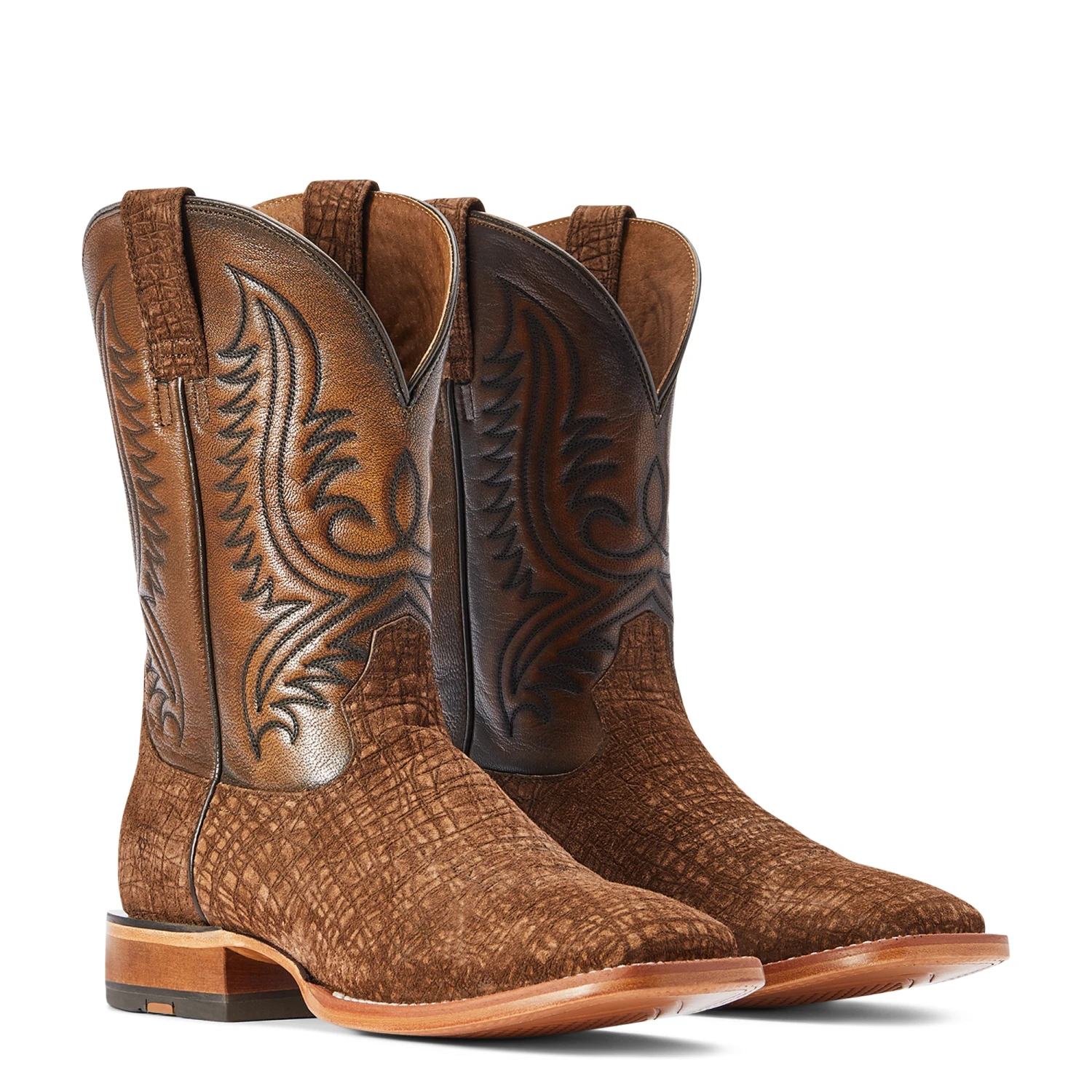 AriatĀ® Men's Circuit Paxton Tan Hippo Print Square Toe Boots 10042407 - Image 7