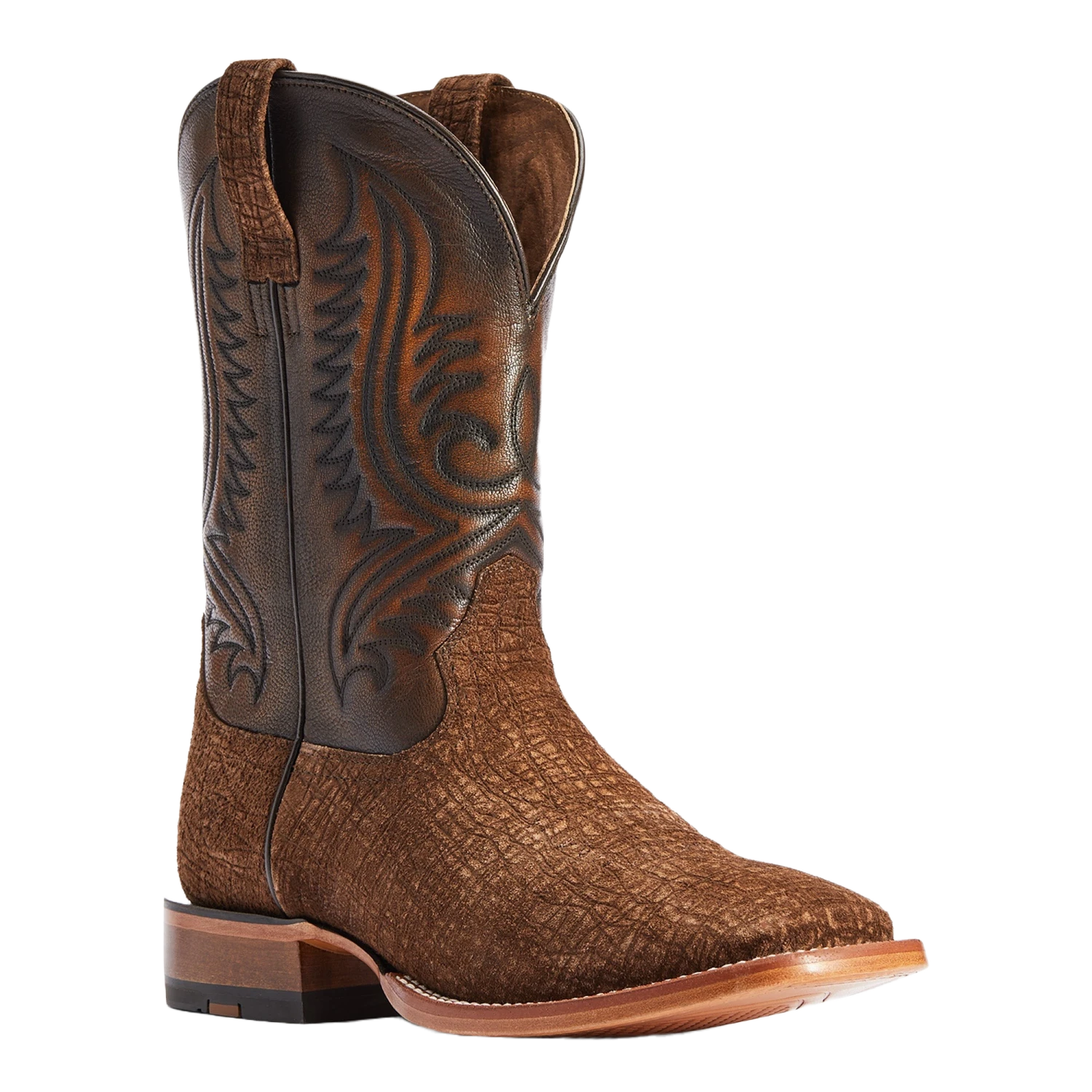 AriatĀ® Men's Circuit Paxton Tan Hippo Print Square Toe Boots 10042407