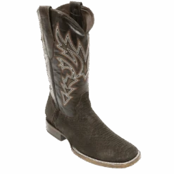 Rockin Leather Men's Chocolate Sanded Python Square Toe Boots 8002