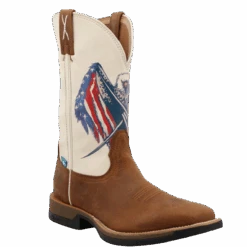Twisted X Men's Tech X Pecan With Red, White, And Blue Square ToeBoots MXWW002