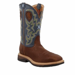 Twisted X® Men's Peanut Distressed & Navy Western Work Boots MLCW016