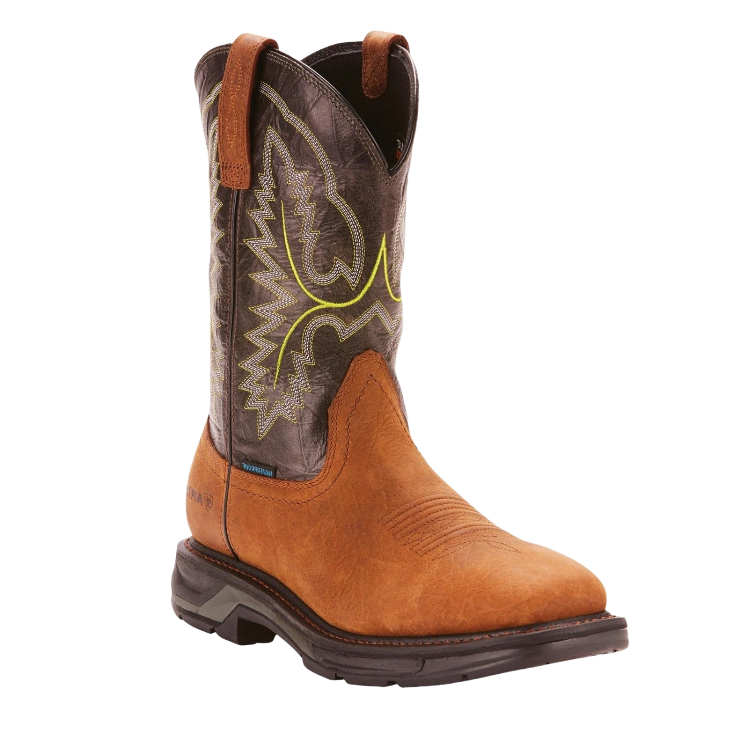 AriatĀ® Men's Workhog XT Bark/Forest H2O Square Toe Boots 10024971 - Image 5