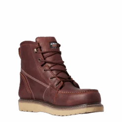 Ariat Men's Rebar Wedge MOC Toe 6" H2O Rusted Copper Boot 10035916