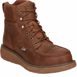 Justin Men's Rush Nano Brown Composite Toe Waterproof Lace Up Shoes SE471