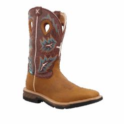 Twisted X Men's 12" Waterproof Tan & Burgundy Work Boots MXBW005