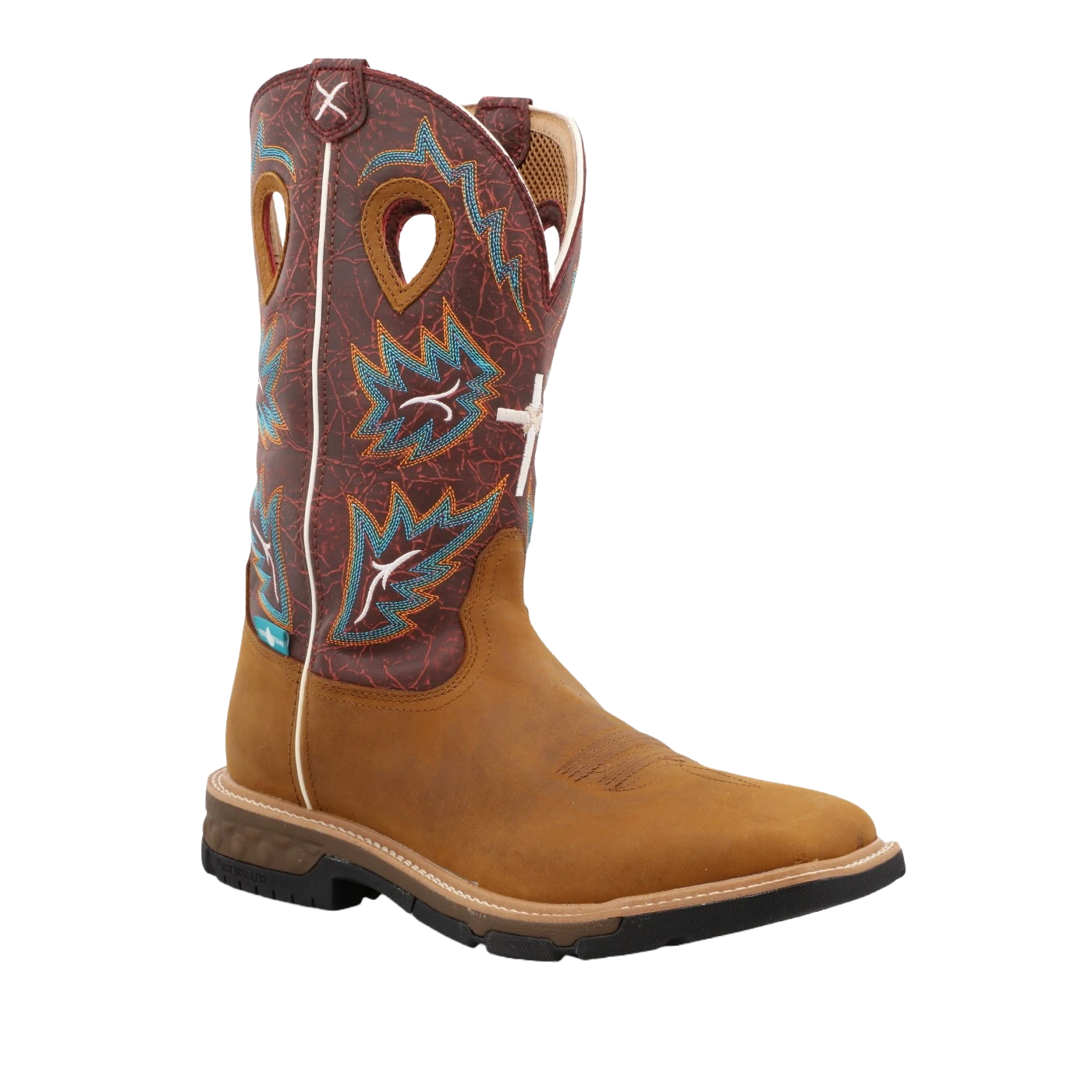 Twisted X Men's 12" Waterproof Tan & Burgundy Work Boots MXBW005