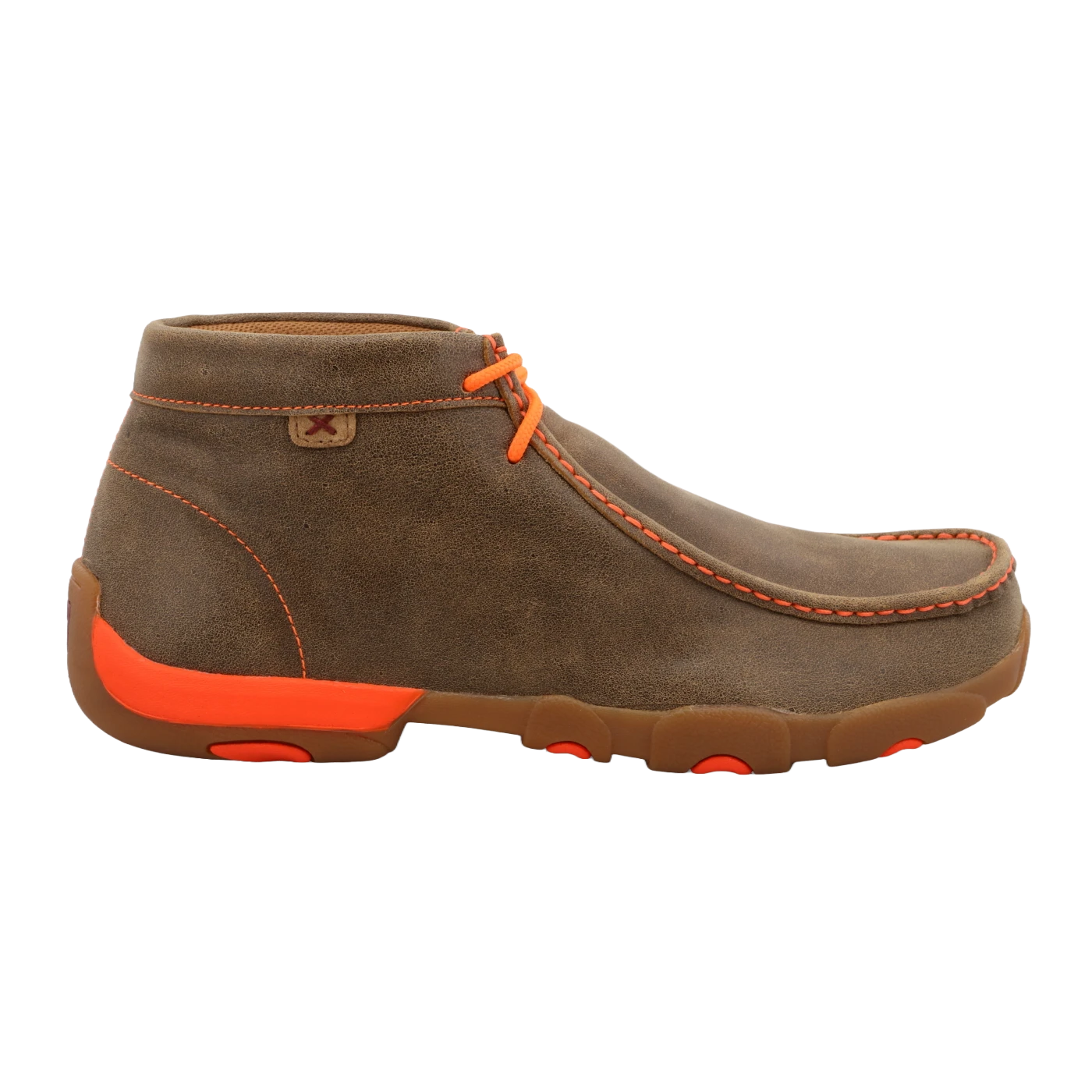 Twisted X Men's Neon Orange Brown Bomber Driving Mocs MDM0019 - Image 2