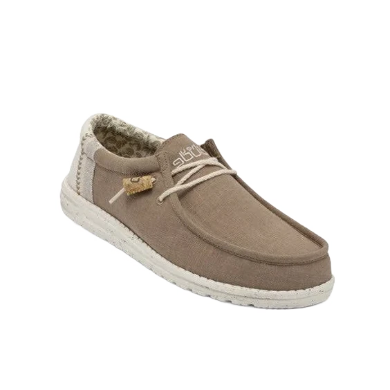 Hey Dude Men's Wally Linen Natural Clay Slip On Shoe 110793298