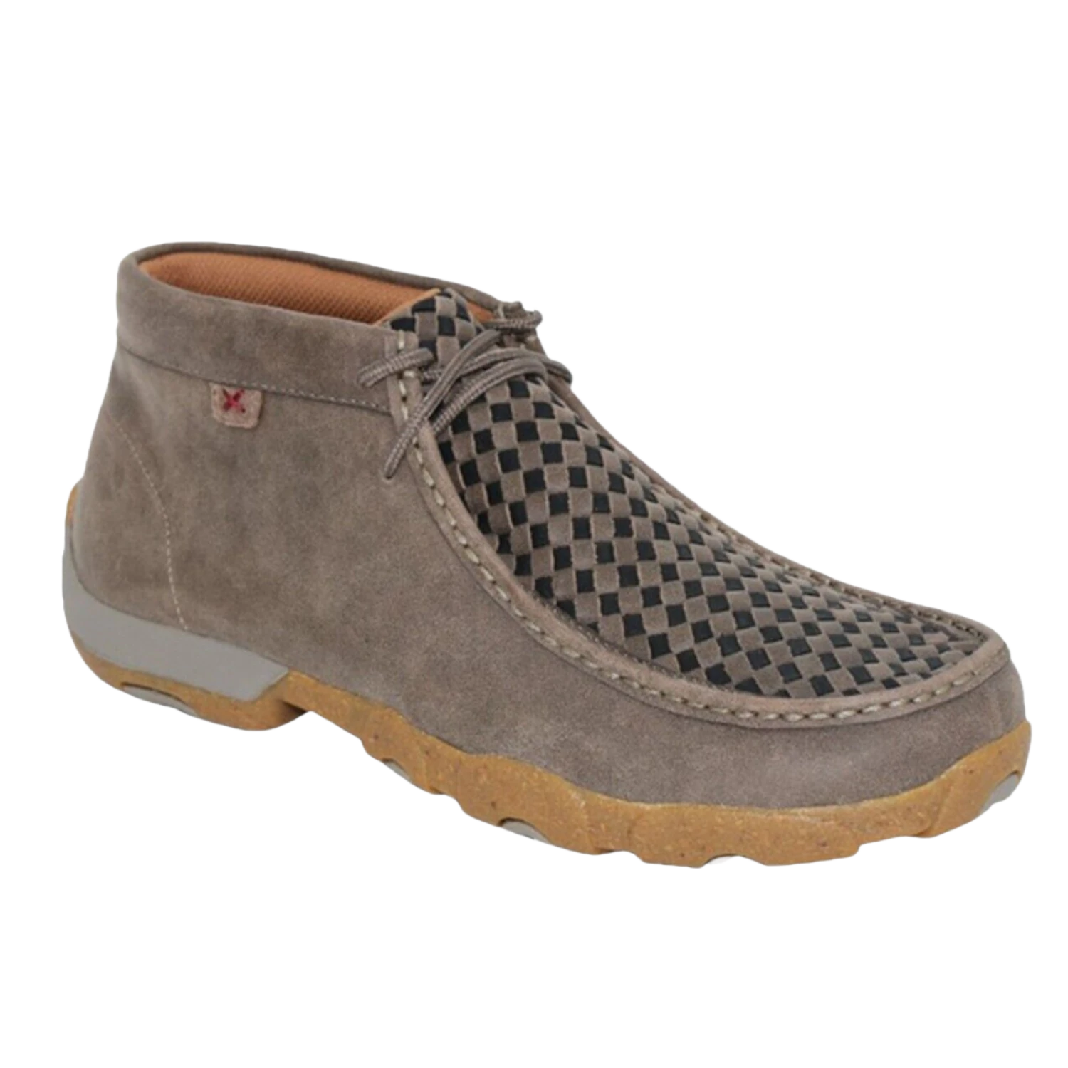 Twisted X® Men's Chukka Driving Moc Taupe Grey & Black Slip On Shoes MDM0097